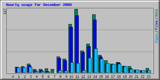 Hourly usage for December 2008