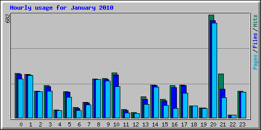 Hourly usage for January 2010