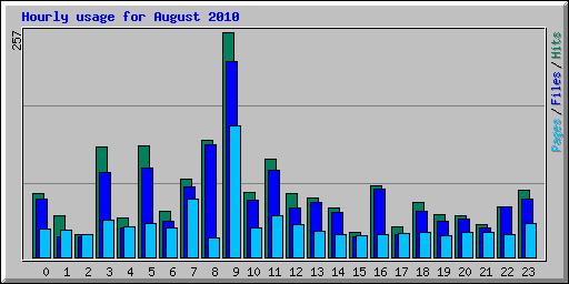 Hourly usage for August 2010