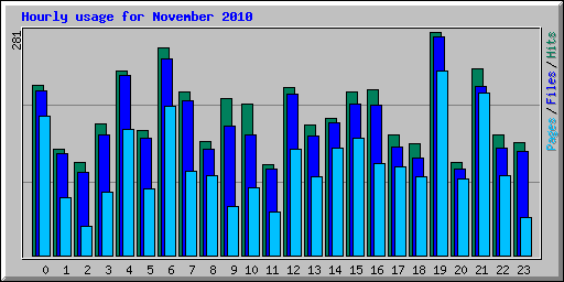 Hourly usage for November 2010