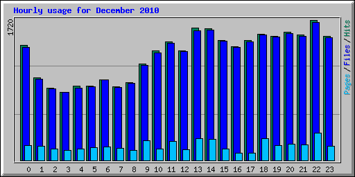 Hourly usage for December 2010