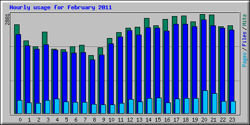 Hourly usage for February 2011