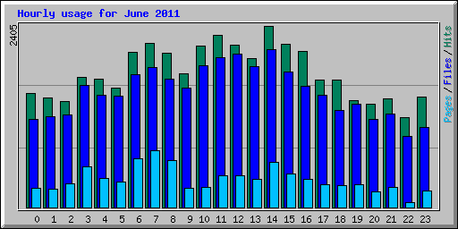 Hourly usage for June 2011