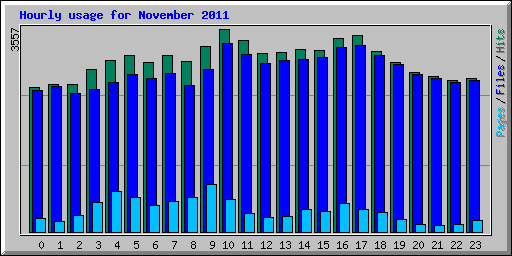 Hourly usage for November 2011