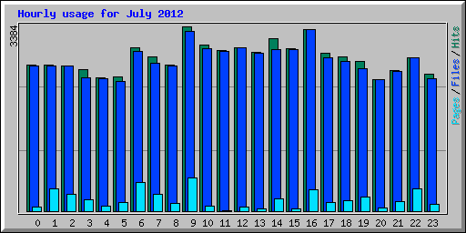 Hourly usage for July 2012