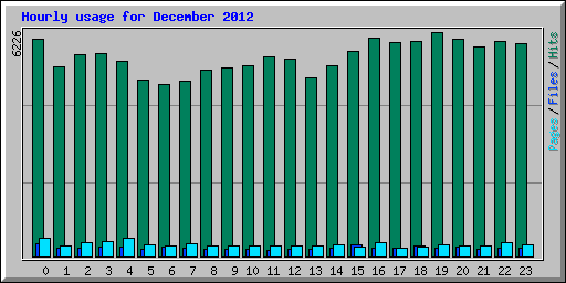 Hourly usage for December 2012