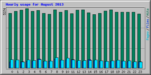 Hourly usage for August 2013