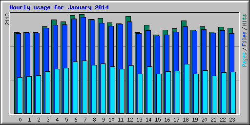 Hourly usage for January 2014