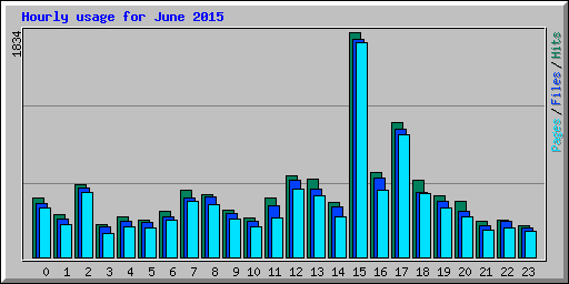 Hourly usage for June 2015