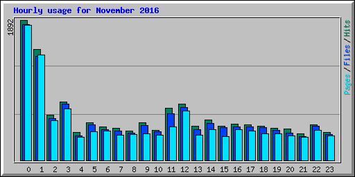 Hourly usage for November 2016
