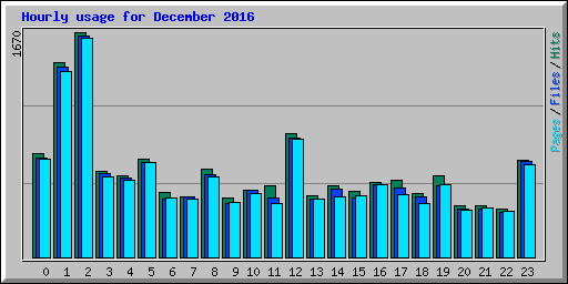 Hourly usage for December 2016