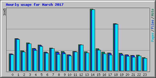 Hourly usage for March 2017