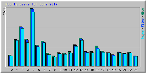 Hourly usage for June 2017