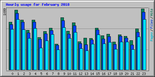 Hourly usage for February 2018